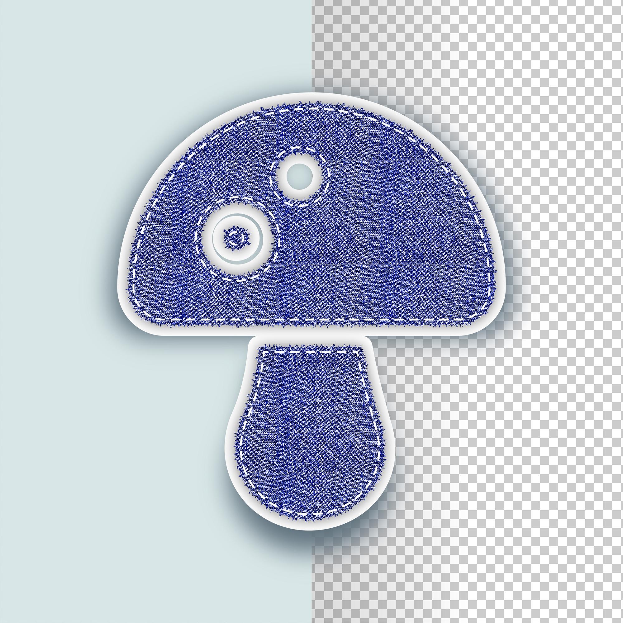 Small embroidered badge on denim